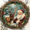 Vintage Christmas Smile Metal Wall Art, Festive Tin Sign for Indoor Outdoor Cafe Garage Decor