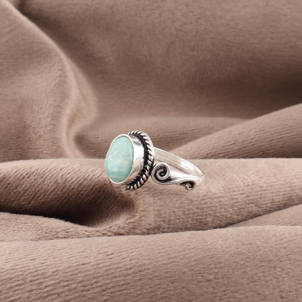 Amazonite Jewelry, 925 Solid Sterling Silver, Handmade Attractive Ring, Boho Amazonite Gemstone Spiritual Ring For Women