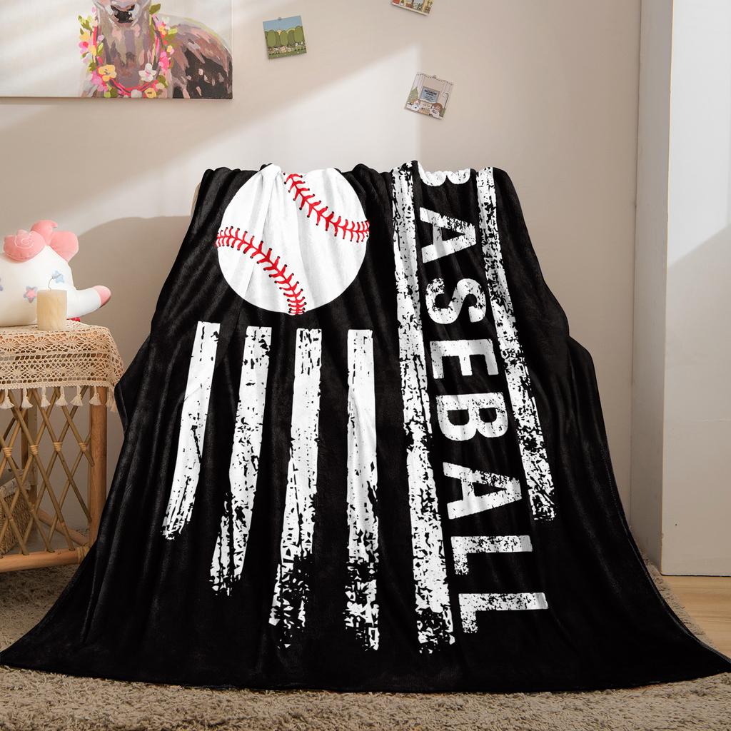 American Street Style Niche Edgy Print Fleece Blanket Quality Warm Cozy Blanket for Home Travel Office Multi-function&Universal
