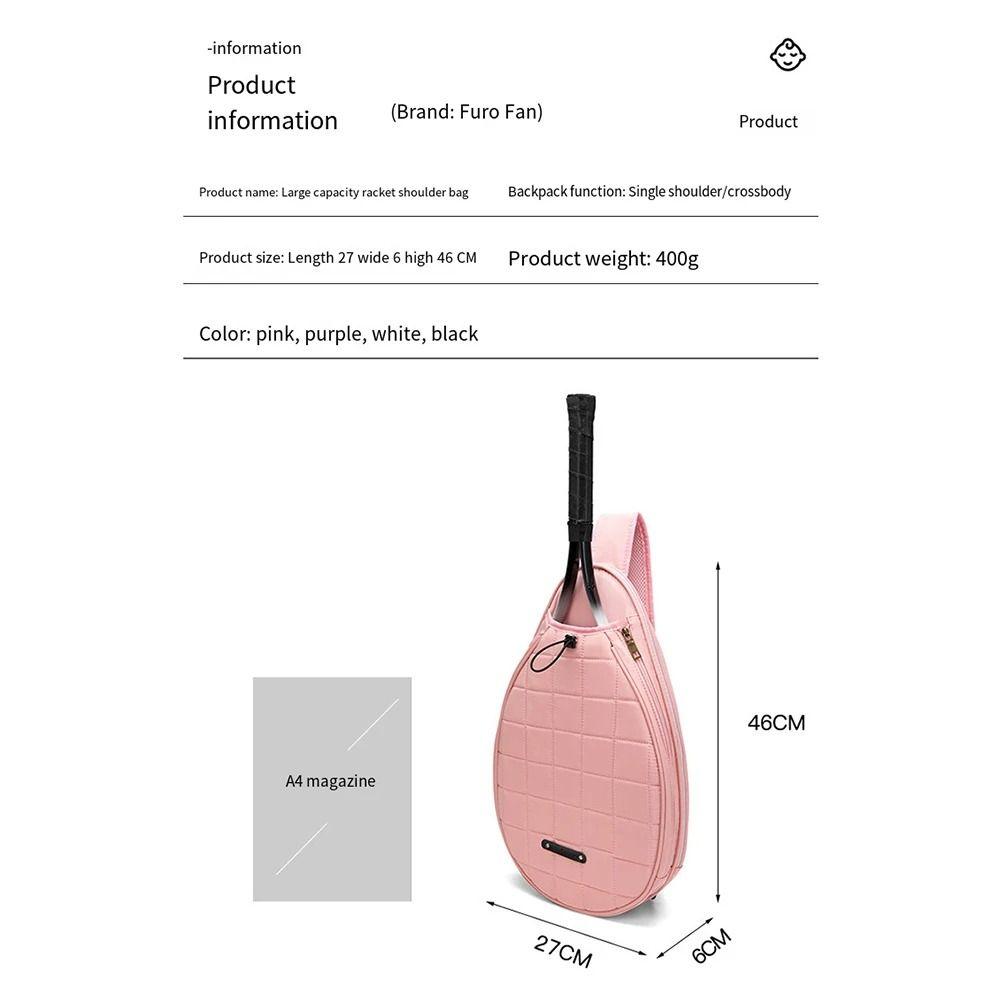 Handhållen Sport Enaxlad Tennisväska Stor Kapacitet Enfärgad Badmintonväska Koreansk Stil Crossbody Tennis Crossbodyväska Gym
