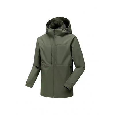 Giacca con Cappuccio e Maniche per Uomo di Mezza Età, Impermeabile, da Montagna, per Campeggio, Funzionale da Esterno, Asciugatura Rapida, con Tasche Multiple