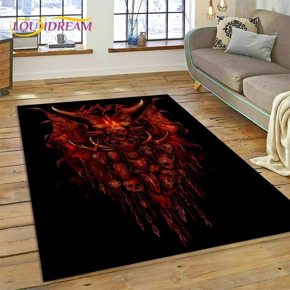 

3D Rock Slayer Heavy Metal Band Carpet Rug for Bedroom Living Room Home Sofa Decoration,Children Game Large Decor Floor Mat Gift 40x60cm( 15x23in )