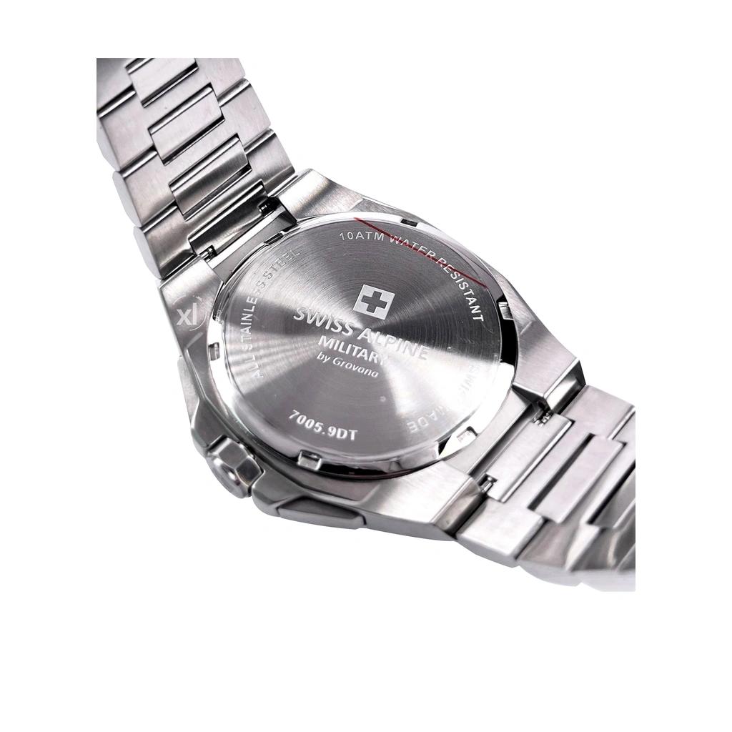 Swiss Alpine Military Orologio da Uomo Typhoon Chrono Acciaio Inossidabile Quadrante Blu Quarzo 7005.9135 100M