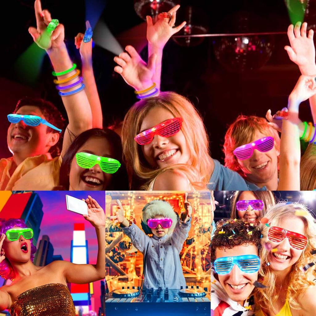 112 Pcs New Years Eve Glow in The Dark Party Supplies 2025, Glow Sticks Bulk LED Neon Party Favor Light Up Toys Gifts Kids Adult 100 Glow Sticks
