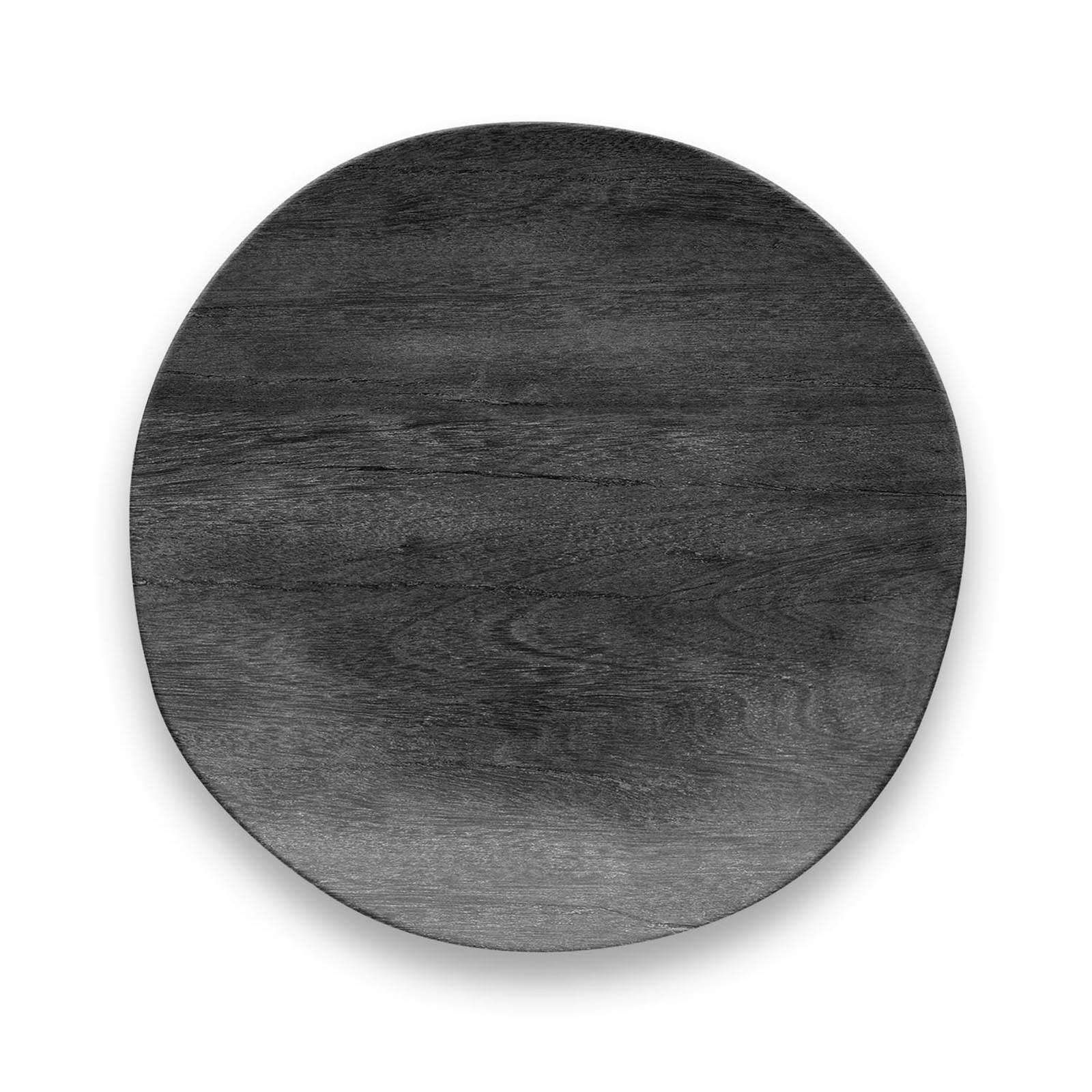 

Abode Homewares Design [Ethical, Unbreakable, BPA-Free Tableware] Blackened Wood Medium Plate, Salad Plate, Steak Plate, Approx. 22cm Diameter,