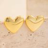 Orecchini a Bottone a Forma di Cuore con Superficie Liscia in Materiale CCB per Donna Accessori alla Moda per Orecchie Gioielli alla Moda Regalo 2026