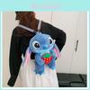 Stitch Plush Cartoon Backpack For Girls Soft Plush Material With Adjustable Straps For Casual Travel