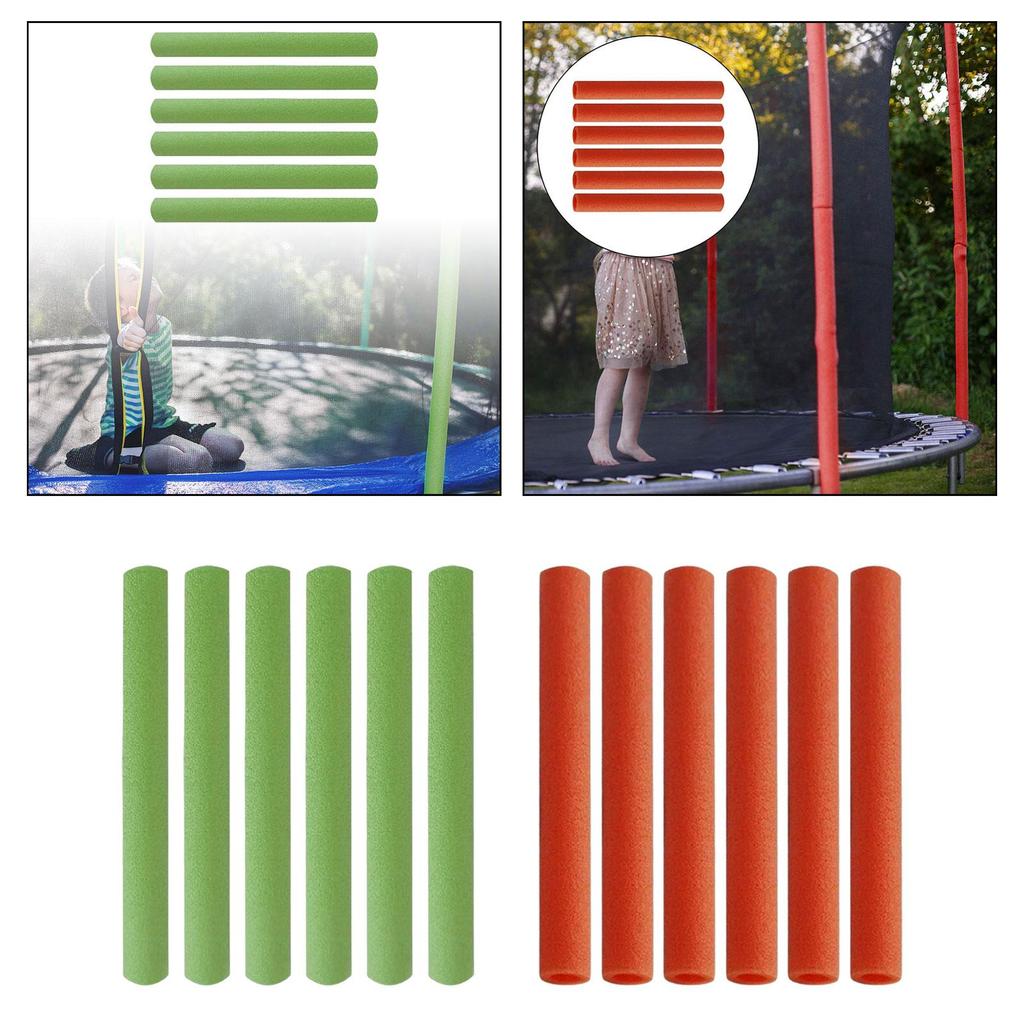 6Pcs Trampoline Pole Foam Sleeves Lightweight 40cm 25mm Protector for Tubing Kids Trampoline Accessories Tube Pipe