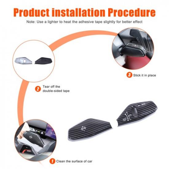 ABS Carbon Fiber Windshield Wiper Switch Lever Trim For BMW 5 Series G60 2024+