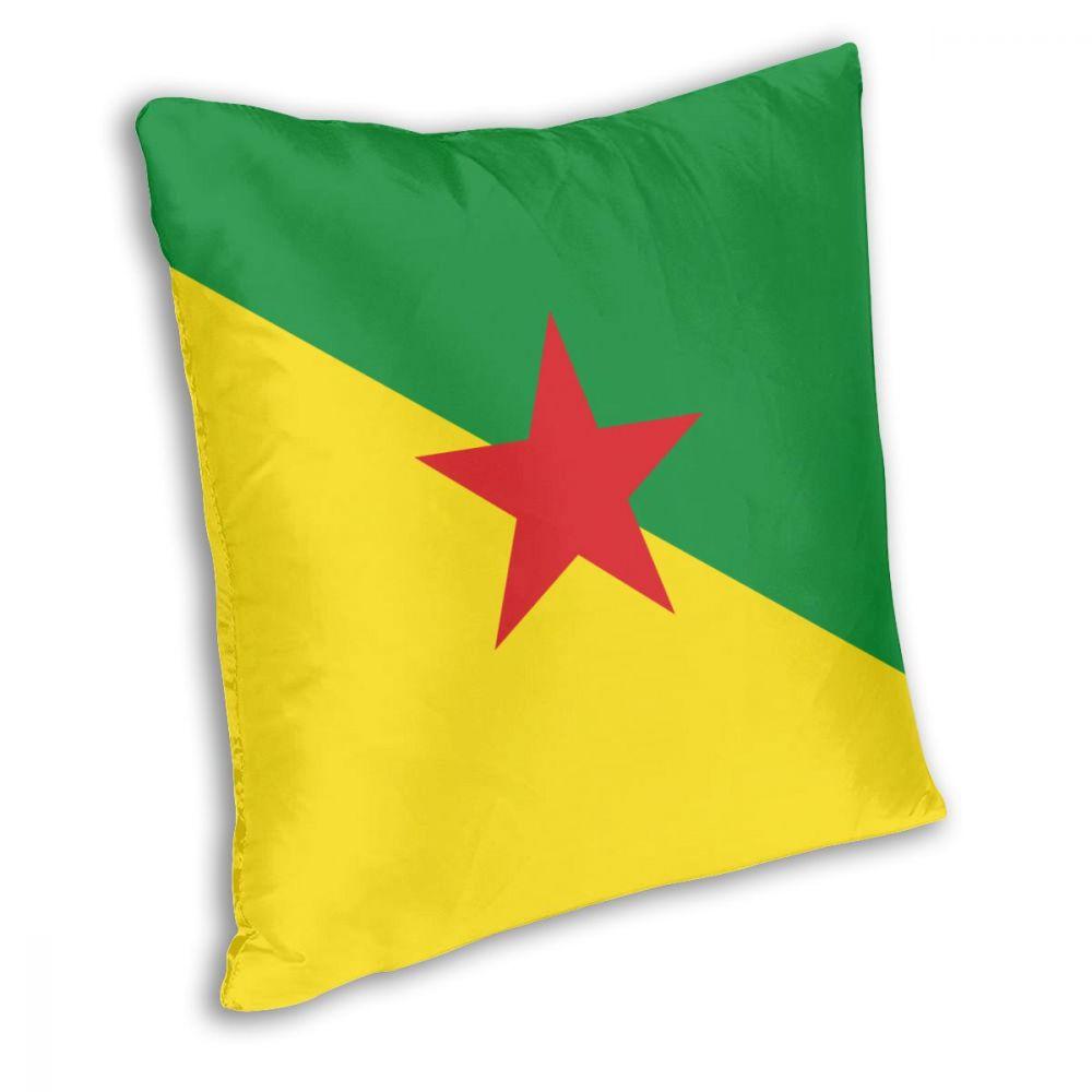 French Guiana Flag Square Pillow Case Polyester Decorative Pillow Franzosisch Guayana Awesome Pillowcase
