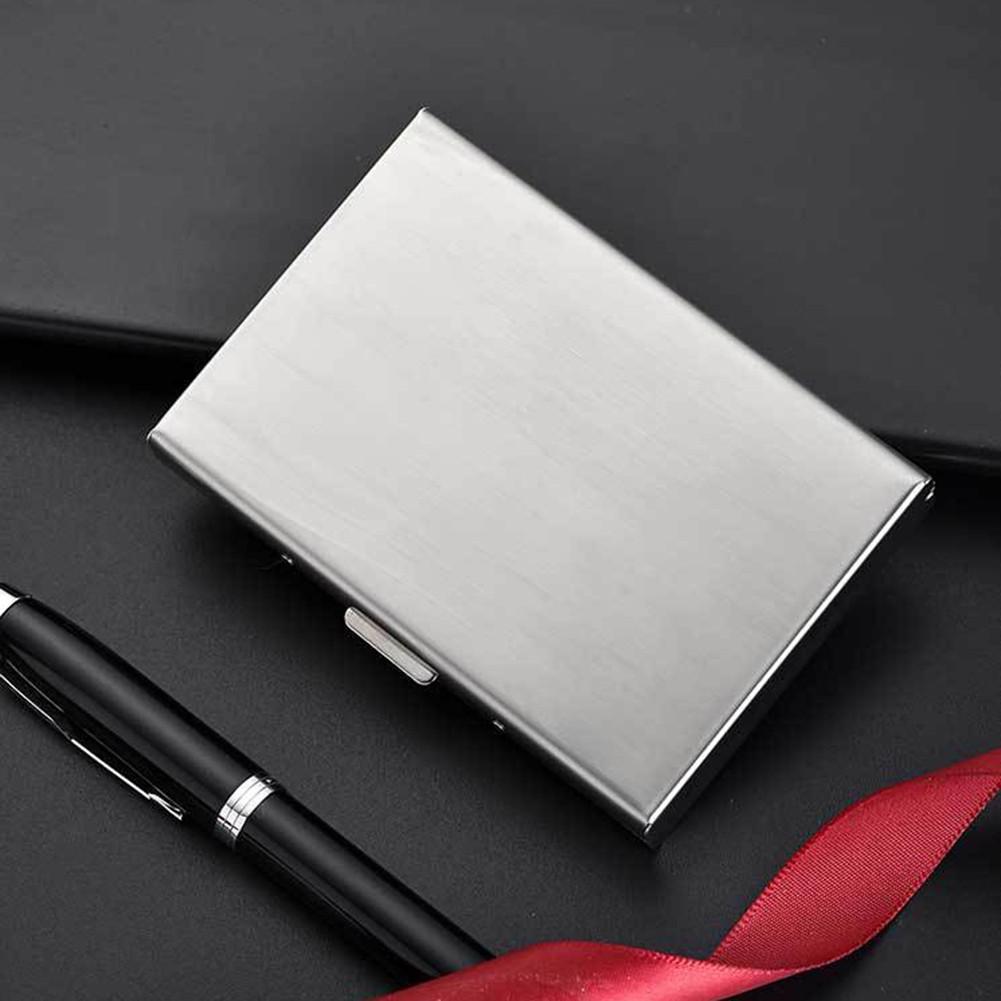 Credit Card Holder Stainless Card Case Snap-on Protection