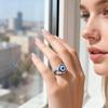 Simple Drip Devil's Eye Ring Stainless Steel Silver Color Lucky Ring For Women Men Protective Amulet Charms