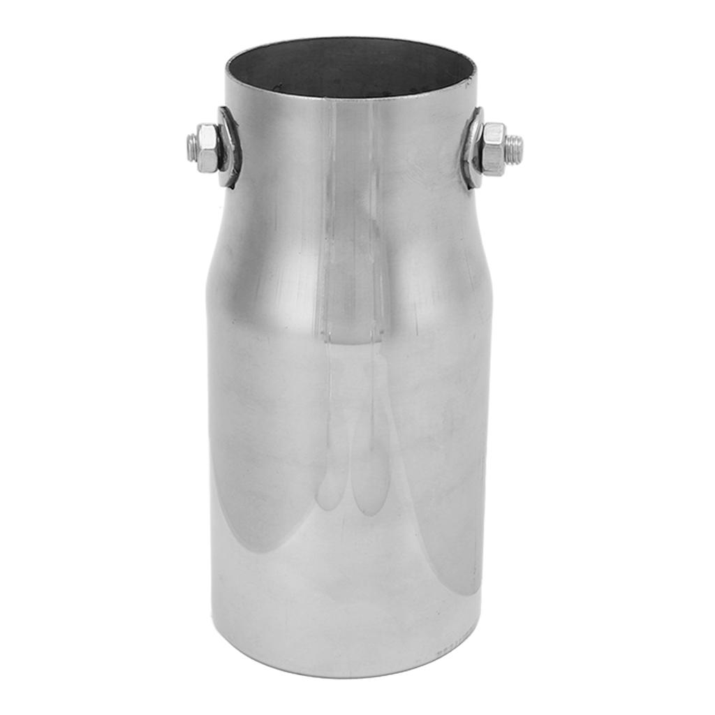 Silver Exhaust Muffler Tip Stainless Steel Tailpipe 62mm/2.44in Inlet 76mm/2.99in Outlet Universal for Car Truck