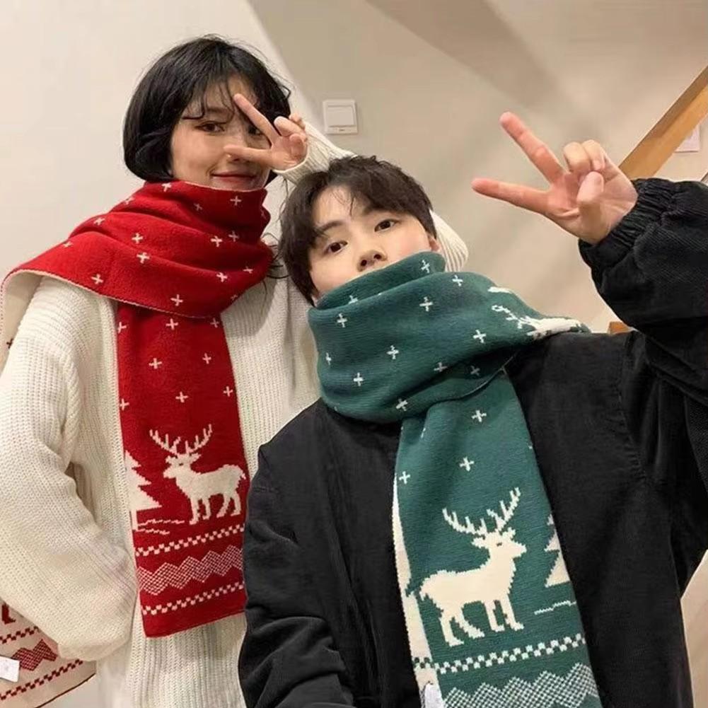 2026 New Year Christmas Gift Knitted Scarf Soft Cozy Thick Winter Windproof Warm Scarf Outdoor Motorcycles Ski Mask Scarfs
