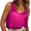 Sleeveless Satin Round Neck Women's Vest - European & American Style