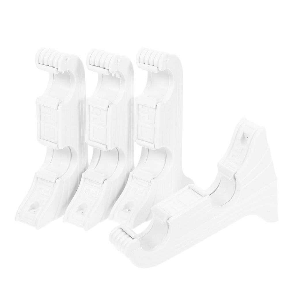 4Pcs Curtain Rod Brackets Double-Slot Classic Style Easy Install Stable Wall Mounted Curtain Support for Rods 26-28Mm Home