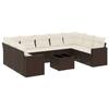 VidaXL Salon de Jardin avec Coussins 10 pcs, Canapés de Terrasse, Ensemble de Meubles de Patio, Mobilier d'Extérieur, Marron 3251750