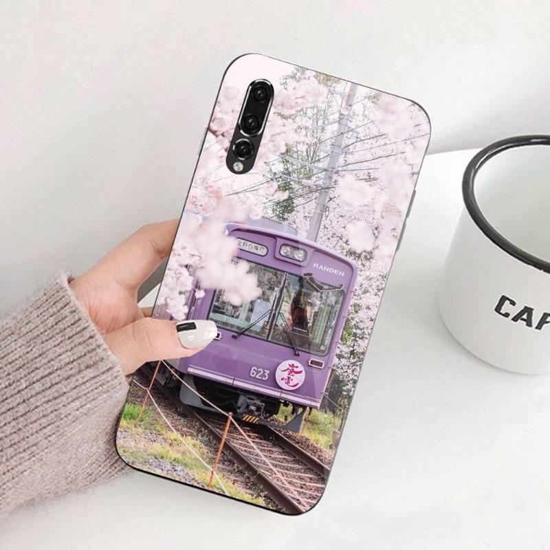 

Красивый японский чехол для телефона с изображением вишни для Huawei P50 P40 P30 P20 Pro Mate 40 30 20 Pro Nova 9 8 7 PC Стеклянный чехол для телефона Huawei Nova7 Pro