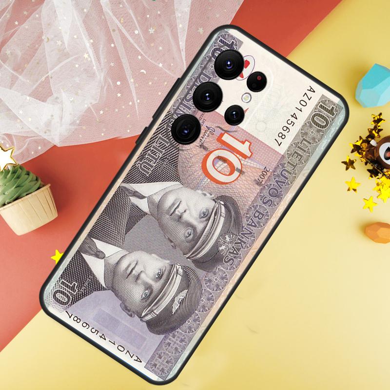 Lithuania Litas Money Funda For Samsung Galaxy S24 Ultra S23 S22 Plus S21 S20 FE S8 S9 S10 Note 10 20 Ultra Case