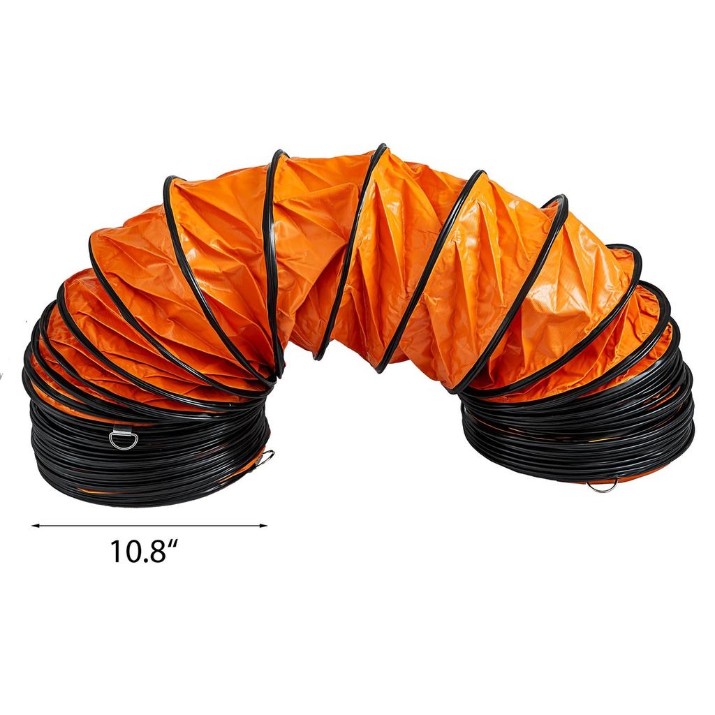 7,6 M/25 Fuß Flexibler PVC-Schlauch für Abluftventilator mit 250 mm/10" Durchmesser