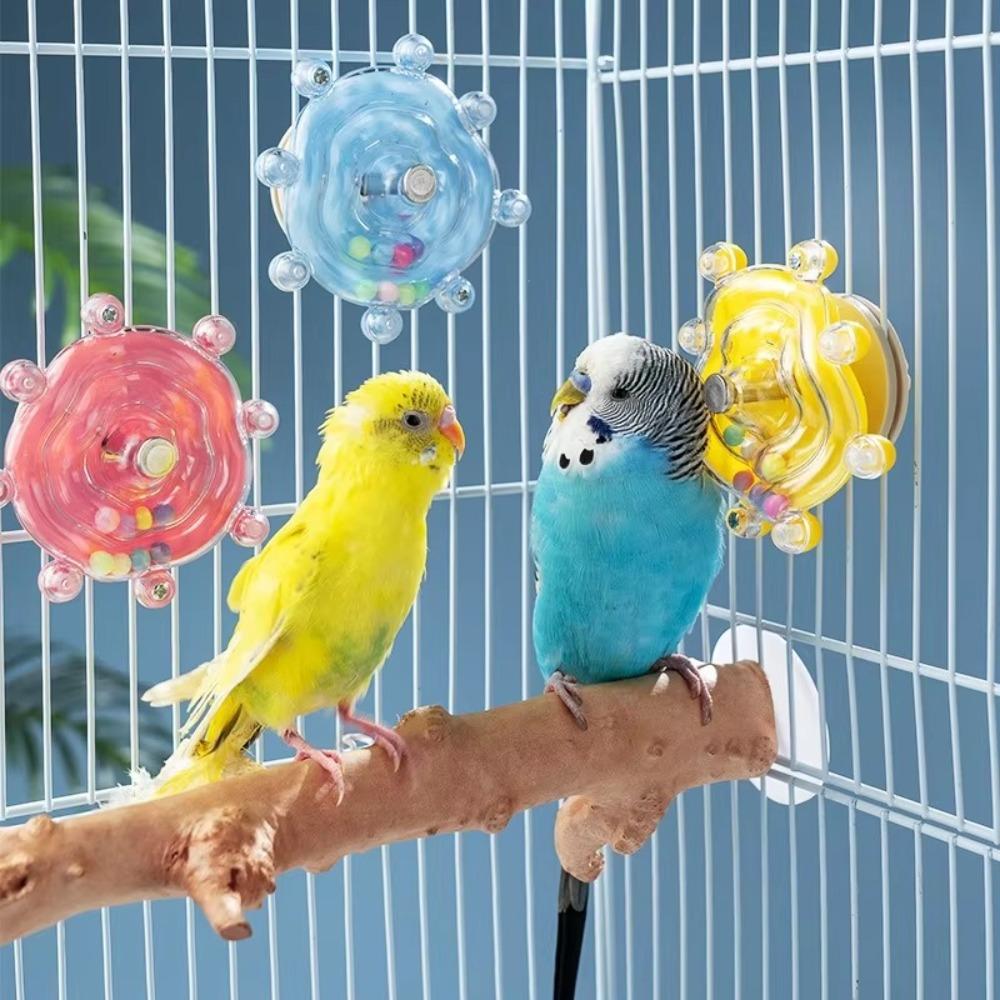 Rattle Parrot Wheel Toy Rotate Sounding Ball Toys Funny Birds Cage Feeder  Parrot