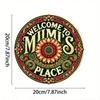 Metal Tin Sign Floral Pattern Wall Art Home Decor 20x20cm