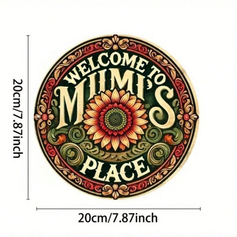 Metal Tin Sign Floral Pattern Wall Art Home Decor 20x20cm