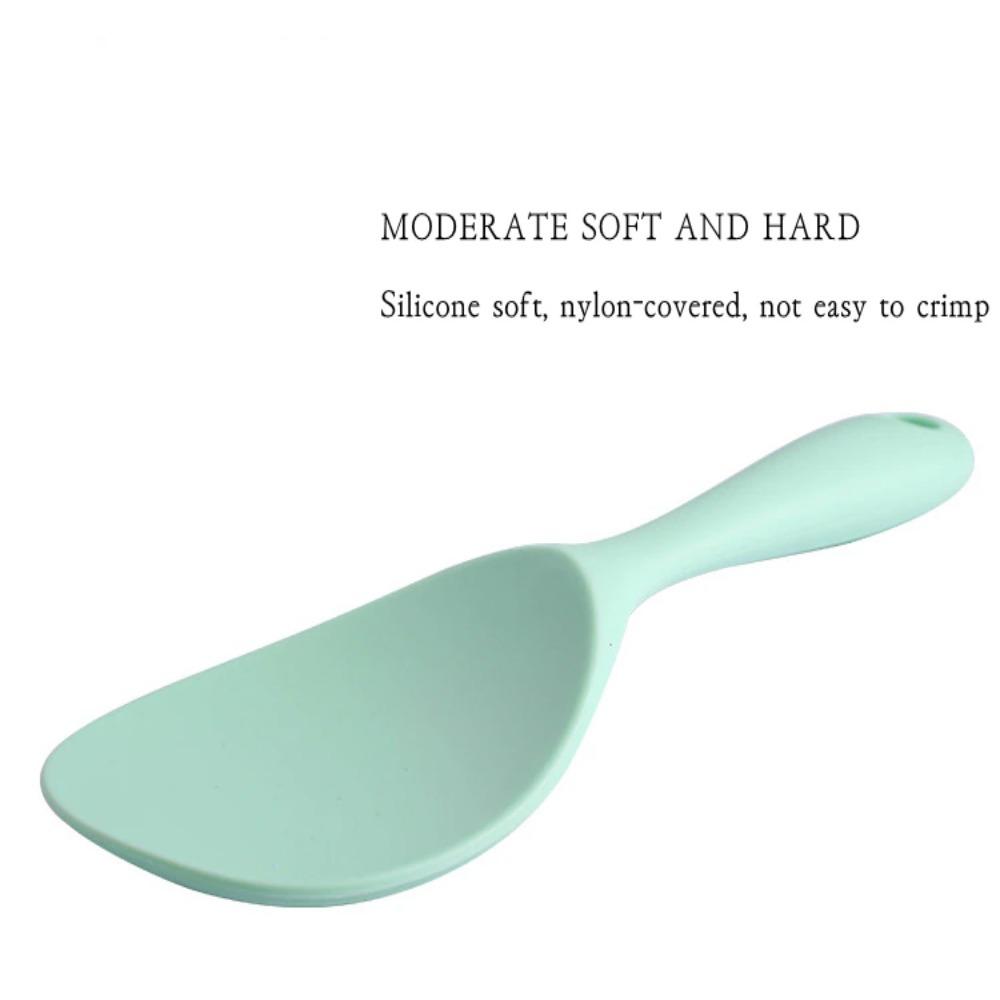 Cleaning Hanging Hole Kitchen Utensils Silicone Rice Spoon High Temperature Resistant Non-stick