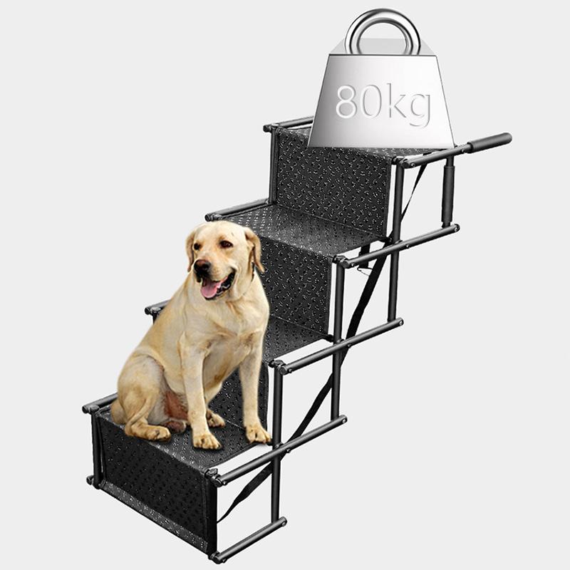 Outdoor Cross-border Car Pet Dog Ladder Step Steel Pipe Ladder Foldable Dog Ladder Portable Retractable Ladder