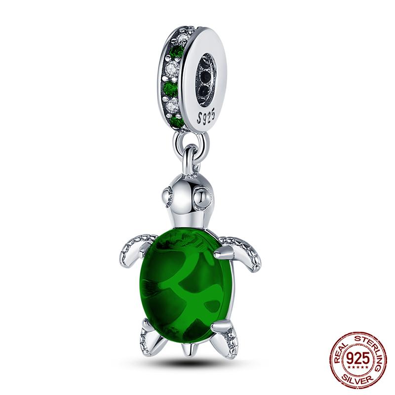 Original Ocean Series Fit 3Mm Bracelet 100% Authentic Copper Turtle Crab Mermaid Charm Beads Diy Jewelry Gift