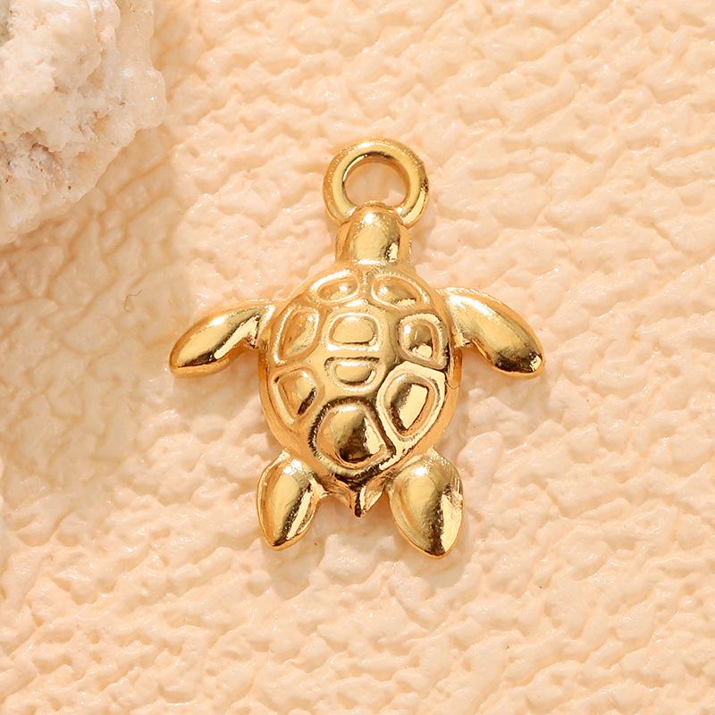 18K Gold Meeresschildkröte Anhänger Halskette - Nicht verblassend, DIY Schmuckzubehör