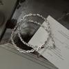 S925 Sterling Silver Niche Design Hand-Woven Snake Bone Chain Korean Style Fashion Texture Necklace Collarbone Chain