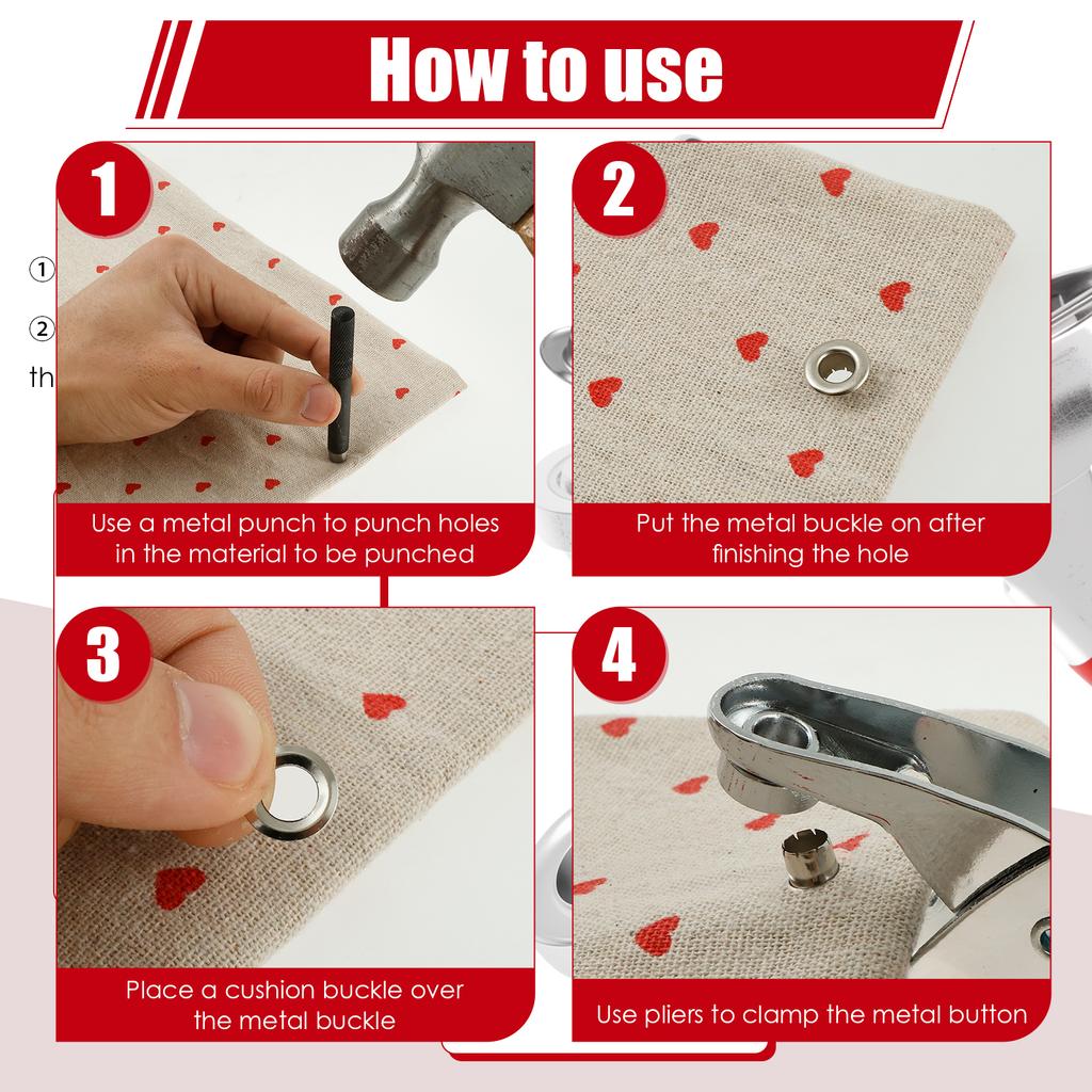 Eyelet Hole Punch Pliers Kit 640/1200 Pcs Grommet Tool Kit with Eyelet Pliers and Hole Punch Multipurpose Grommet Leather Tools