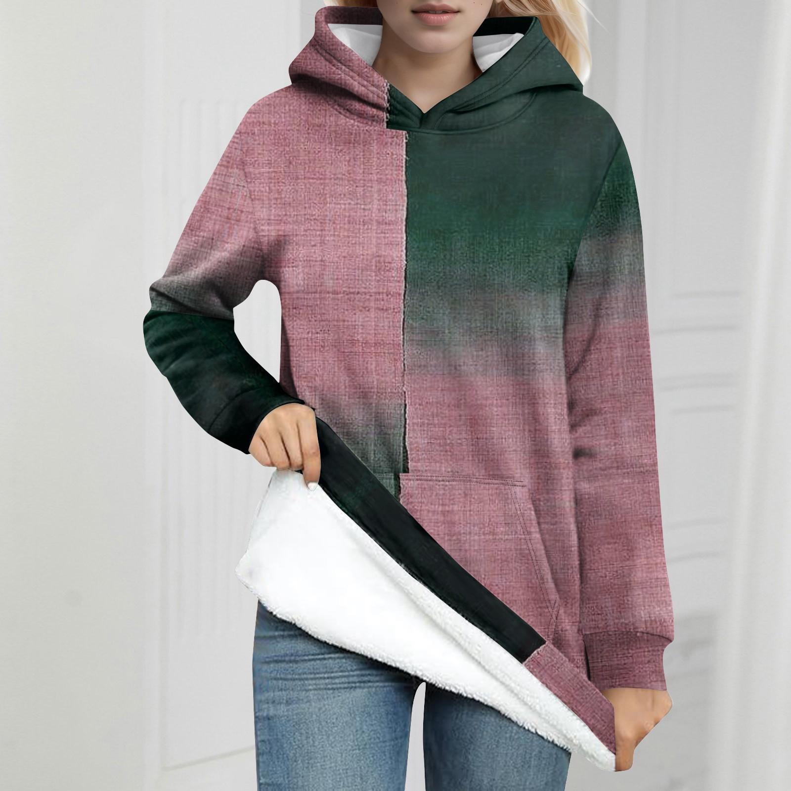 

Женская повседневная модная зимняя однотонная плюшевая толстовка с круглым вырезом XXXL розовый