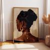 Modern African Black Women Jewelry Necklace Metal Fashion Art Poster Canvas Paintings Wall Art Pictures Home Decor