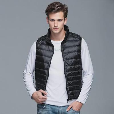 Men's 2023 Lightweight Thin Cotton Stand-up Collar Vest for Autumn/Winter