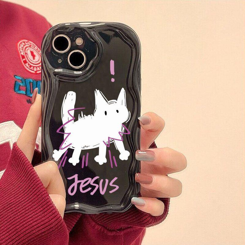 Case For iPhone 17Air 16E 17 16 Pro Max 15 Plus 11 PRO Max Cute Sweet Animals Dog Cat Wave Side Cartoon Soft Silicone Cover