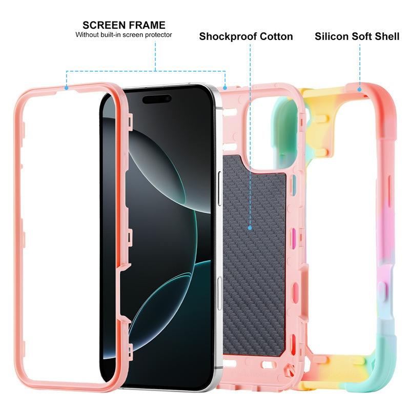 Luxury Heavy Duty Ring Holder Lanyard Case for iPhone 17 ProMax 16e PC TPU Armor Cover for iPhone 11 12 13 14 15 16 Pro Max Plus