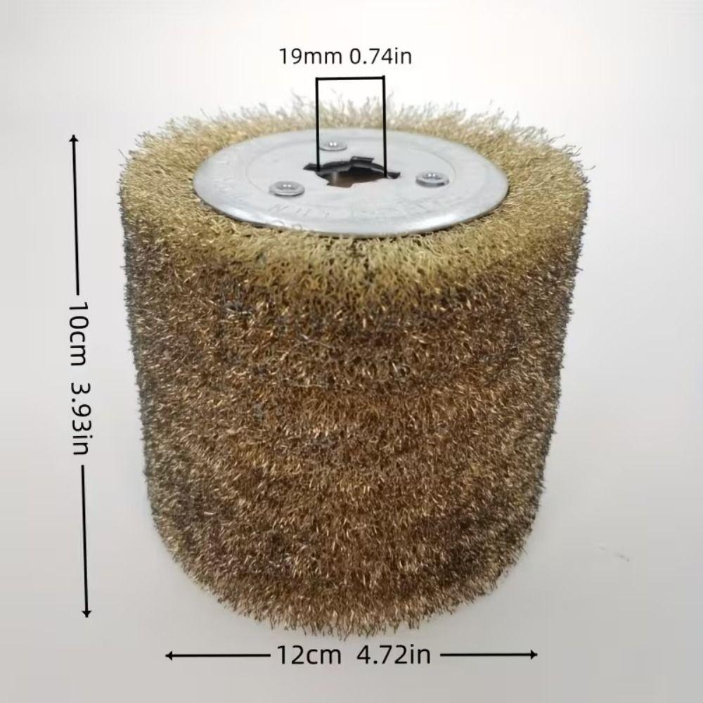 Copper Coated Steel Wire Wire Brush Wheel Steel Wire Roller Metal Polishing Wheel  Paint Removal