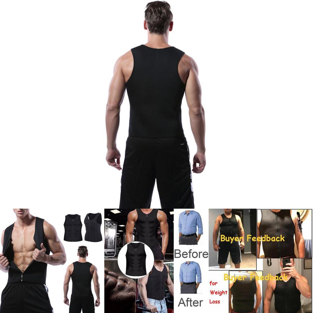 Versatile And Durable Men's Neoprene Body Shaper Sweat Sauna Vest For Weight Loss
