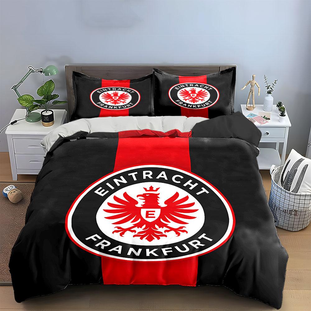 Eintracht Frankfurt Logo Biancheria da Letto Copripiumino Set Copripiumino Federe (1*Copripiumino 2*Federe, senza piumino)