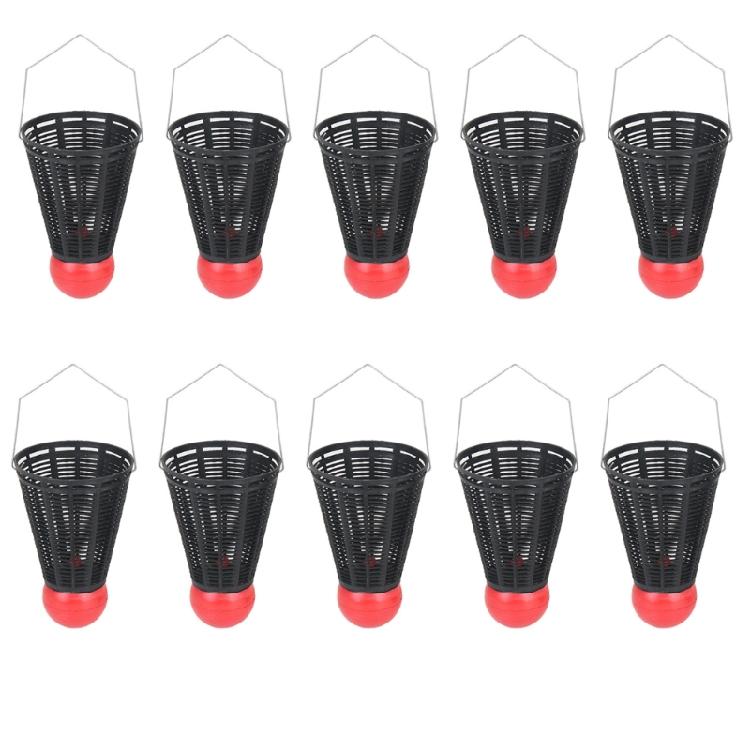 10Pcs Thrower Feeder Holder Fishing Lure Basket Cage Badminton Type Nesting Device Fishing Soft Baits Throwing Device