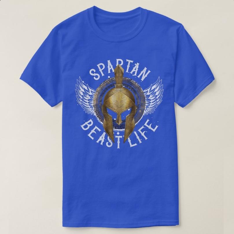 Spartan Beast Life Sparta Workout Gym Gladiator Helmet TShirt 100 Cotton ONeck Short Sleeve Casual Mens Tshirt Size S3XL