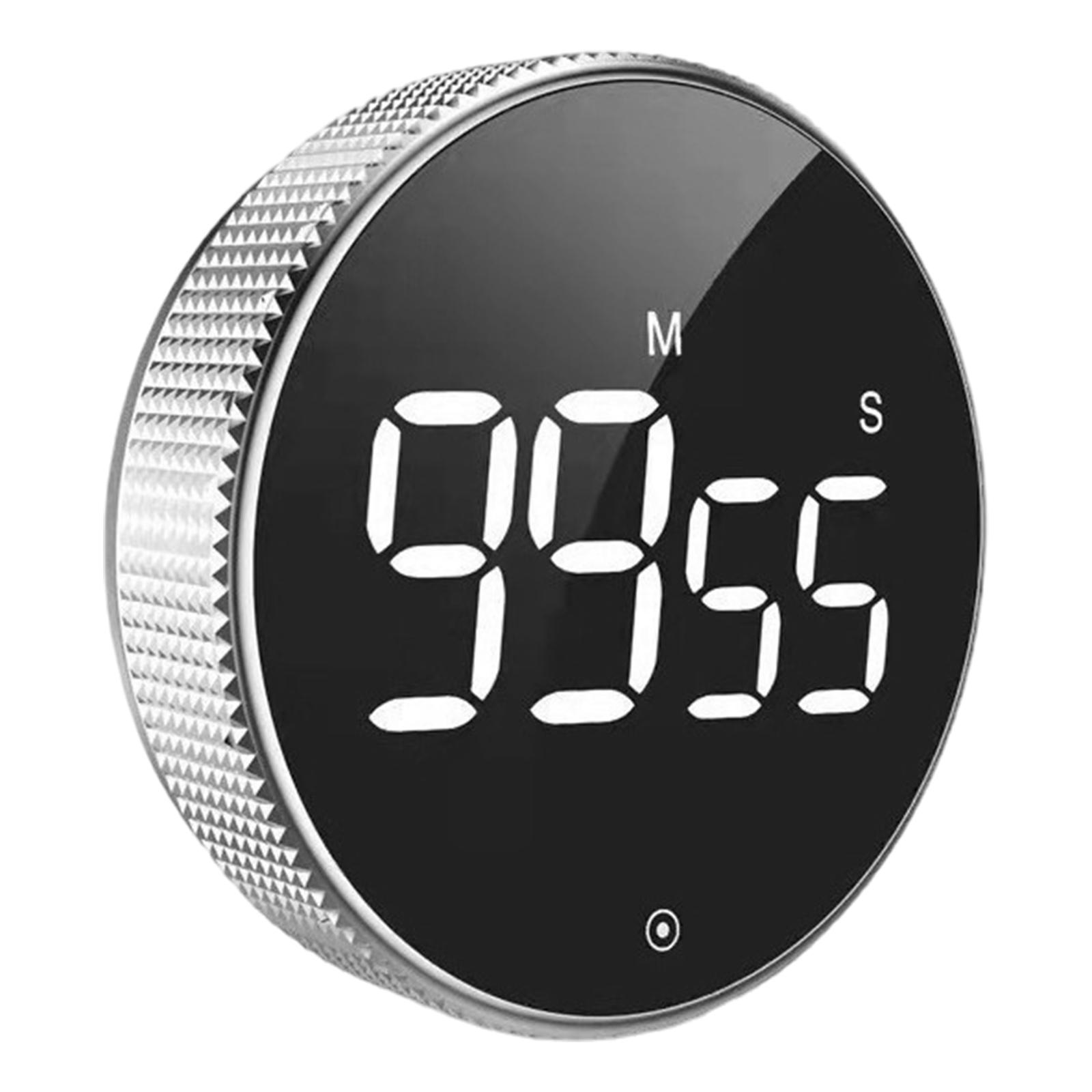 

Countdown Rotary Timer with LED Display Digital Countdown Countup Timer Magnetic Digital Timer for Baking Grilling Studying срібний
