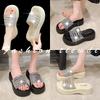 2025 summer new thick-soled heightening fashionable women's sandals, slippers with skirts, comfortable and versatile women's shoes with one word belt