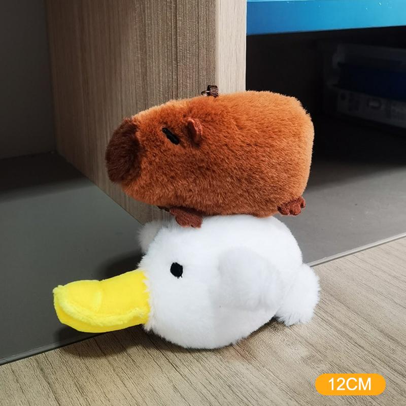 Cute Plush Capybara Keychain Cartoon Animals Toy Stuffed Soft Doll Plush Gift Kid Toys Doll Bag Hanging Ornaments Car Pendant