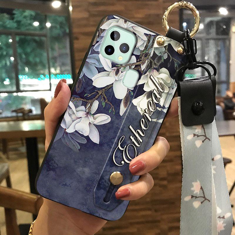 Shockproof Fashion Design Phone Case For Oukitel C22 Durable Protective Dirt-resistant Waterproof Lanyard Soft case Ring