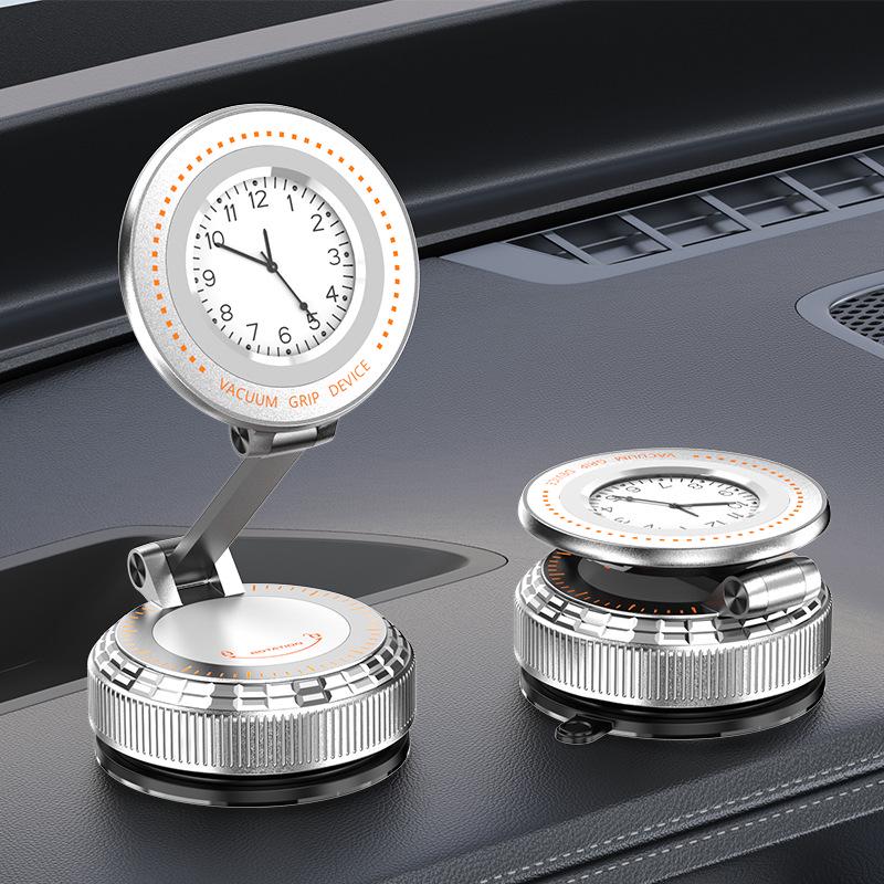 K10 High-End Clock Style Car Phone Holder with Vacuum Suction