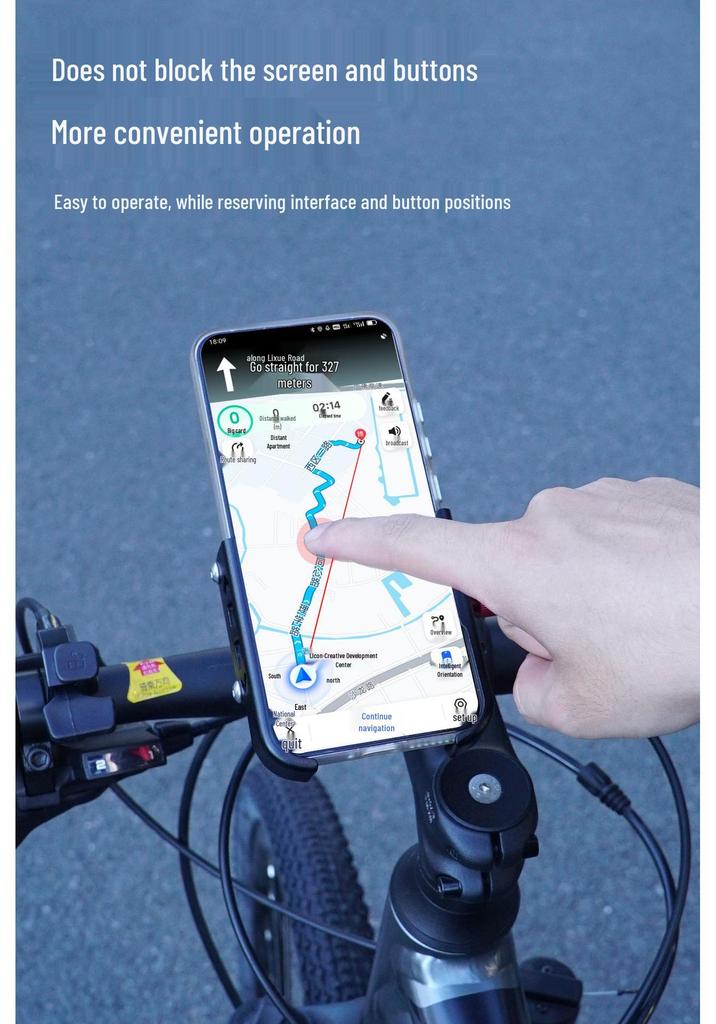 Aluminum Alloy Shockproof Phone Holder for 22/25mm Bicycle & Motorcycle Handlebars
