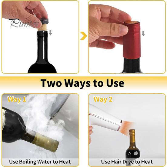 100 st vinflaska kork Bekväm värmekrympande vinflaskproppar Skyddande vinkork för hemköksbar